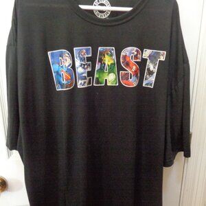 DC Comics "BEAST" Men's Black T-Shirt 4XLT Superman Batman Cyborg Flash